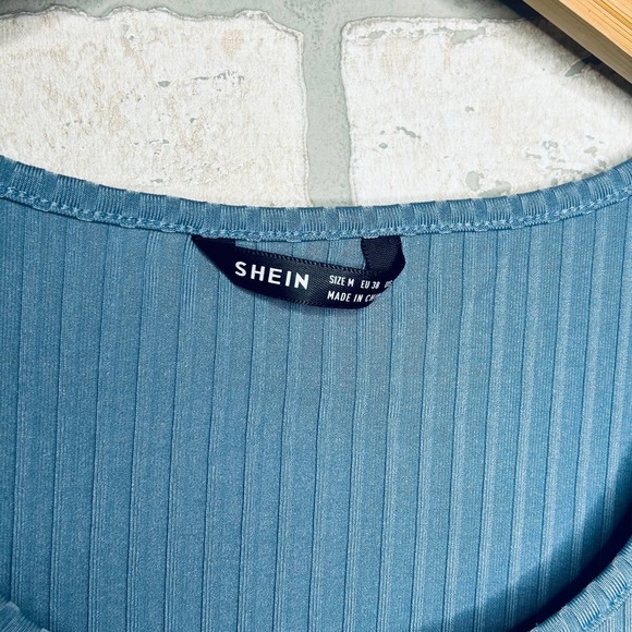 Blue Maternity Tank Top with Embroderied Flowers - Picture 4 of 6